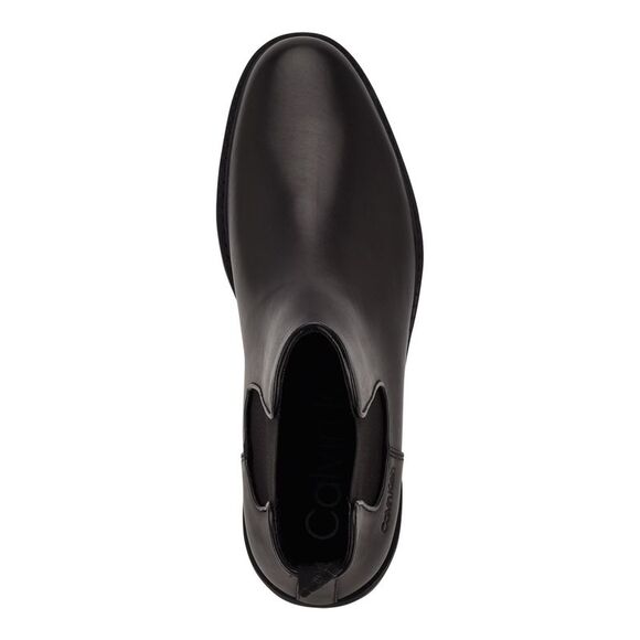 NWT CALVIN KLEIN Mens Black Pull Tab Fenwick Round Toe Block Heel Chelsea 7.5 M - Picture 3 of 5